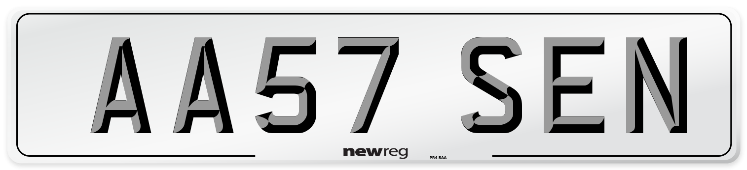 AA57 SEN Number Plate from New Reg